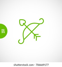 Cupid's arrow line vector icon