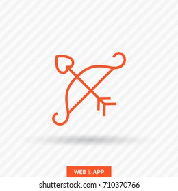 Cupid's arrow line vector icon