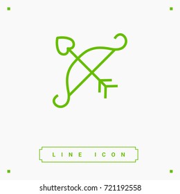 Cupid's arrow line vector icon