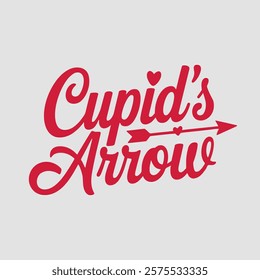 Cupid's Arrow script text typography valentine vector  transparent background