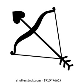 Cupids arrow symbol. Vector illustration.