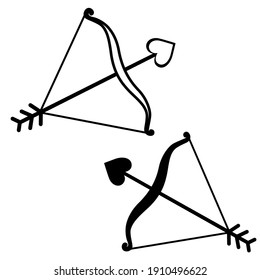 Cupids arrow symbol. Vector illustration.