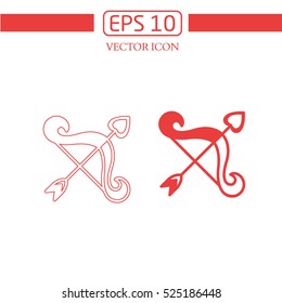 Cupid's arrow  vector icon.Simple  Icon.Flat Icon.Valentine's Day