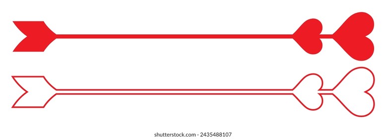 Cupid's arrow vector set. vector illustration,