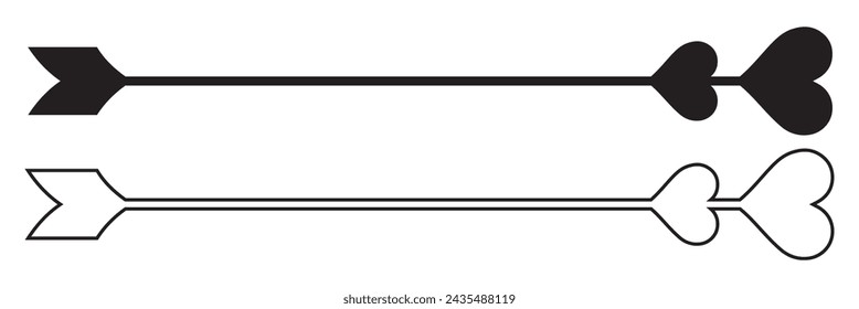 Cupid's arrow vector set. vector illustration,