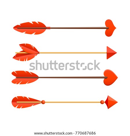 Cupid's arrows, Valentines Day cards element, vector illustration