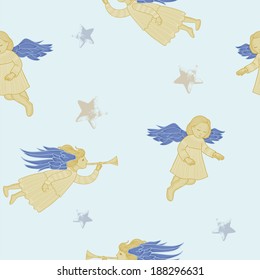 Cupids in the blue sky