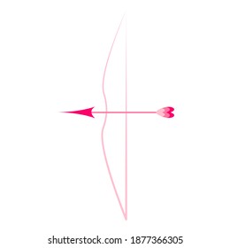 
Cupid's bow and arrow in pink. Valentine's day elements. Arrow with hearts. Vector illustration.