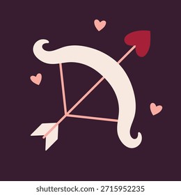 Arco do Cupido e Coração em forma de seta para o projeto Romance do Dia dos Namorados