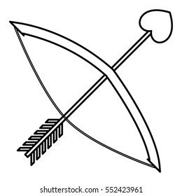 Cupids bow icon. Outline illustration of cupids bow vector icon for web