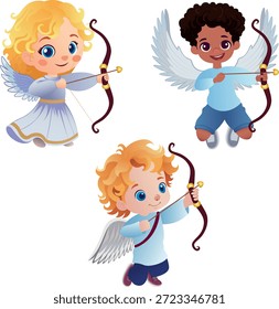 Cupidos com arcos e setas