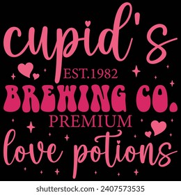  
Cupid's Est.1982 Brewing Co Premium Love Potions Valentine Day T-Shirt Design