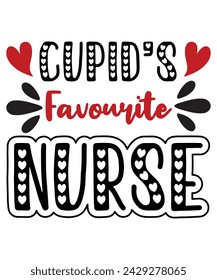 Cupid's Favorite Nurse ER RN CNA Nursing Valentine's Day T-Shirt
