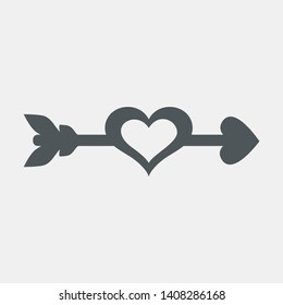Cupid's Heart arrow vector illustration Valentine's day