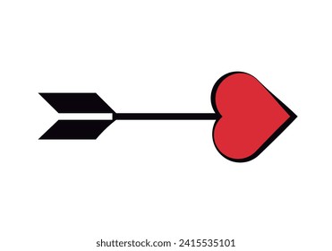Cupid's heart-tipped arrow icon in white background.