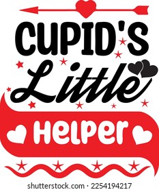 Cupid's Little Helper. This is an editable and printable High-quality Vector file. You can easily print on T-shirts, hoodies, mugs, Bags, Posters, etc.