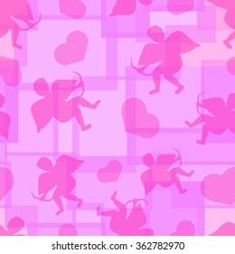 Cupids pink seamless background