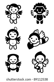 Cupids set, collection angels. Suitable for valentine's day-one of a series of similar images