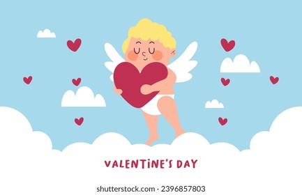 Fondo del día de San Valentín de Cupids