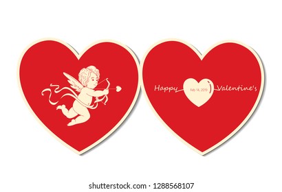 Cupids, the symbol of love, Valentine's Day, Cupid love silhouette ancient mythology fantasy, Wedding card vector illustration.