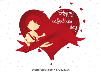 Cupids WALLPAPER/postcard Happy Valentines Day