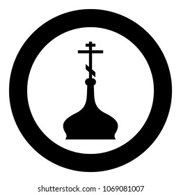 Cupola ortodox church icon black color