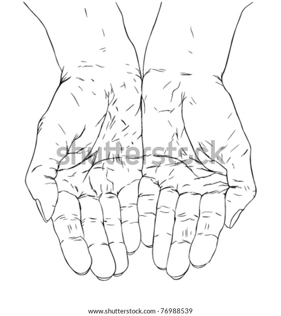 Cupped Female Hands Stock Vector (royalty Free) 76988539