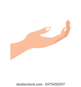 Elementos de la Plantilla del diseño de la Ilustración vectorial del gesto de la mano acolchada, Clipart que comparte y que cuida, arte del Clip de la señal de la mano de la mendicidad