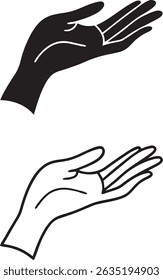 Cupped Hands Gesture Vector Set Giving Receiving  Holding Icons Black and White Hand Palm Illustrations