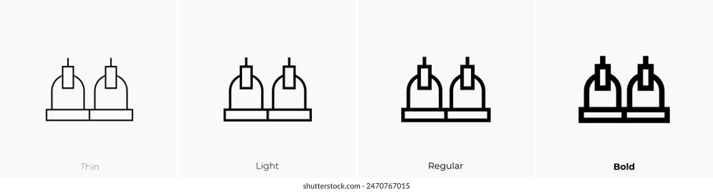 cupping icon. Thin, Light Regular And Bold style design isolated on white background