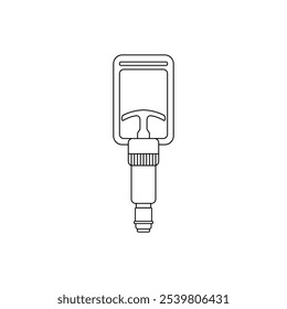 Cupping vacuum pump. Hijama pump. Manual cupping therapy pump. Outline icon of Cupping Pump. Editable graphic resources for many purposes.