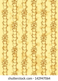 Cups and bugs seamless pattern, vector sketch