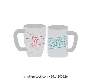 cups  cfee with white background