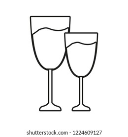 cups of champagne isolated icon