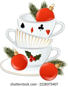 cups with christmas decoration details. Wonderland collection