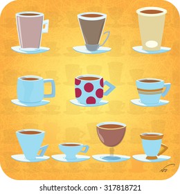 Cups of coffee.
