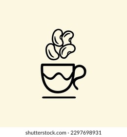 Un tazón grano de café con textura vintage                                 