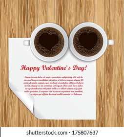 Cups Of Coffee With Heart Image