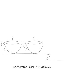 Cups of coffee on white background. Vector illustration	