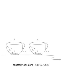 Cups of coffee on white background. Vector illustration