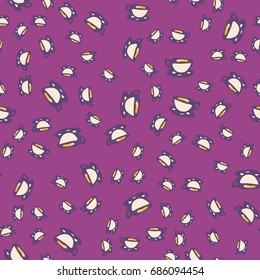 Cups of coffee or tea on background seamless pattern.