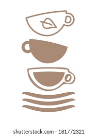 Cups for coffee and tea, tea time