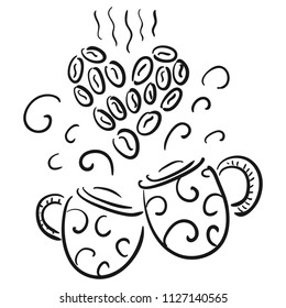 Cups of coffee. Vector illustration
