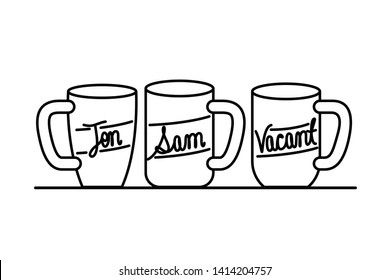 cups of coffee with white background