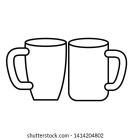 cups of coffee with white background