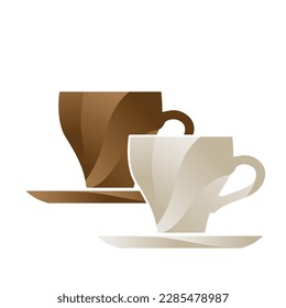 cups of coffee,vector  logo icon