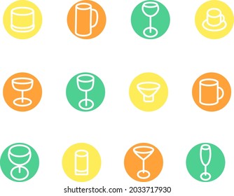 Cups and glasses, illustration, vector, on a white background.