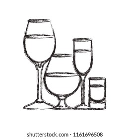 cups and glasses set icons