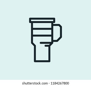 Cups icon line isolated on clean background. Cups icon concept drawing icon line in modern style. Vector illustration for your web mobile logo app UI design.
