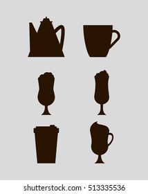 Cups and jugs silhouettes icon vector illustration graphic design